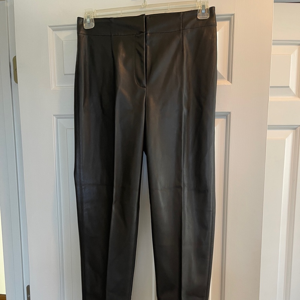 Ann Taylor NWT faux black vegan leather pants sz 4